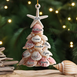 Seashell Christmas Tree - Personalized Family Ornament