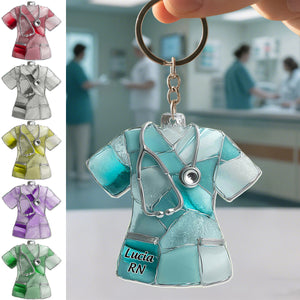 Personalized Nurse Uniform Acrylic Keychain, Gift For Nurses