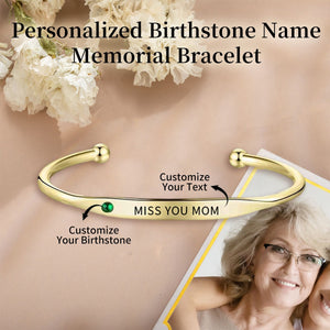 Personalized Birthstone Name Memorial Bracelet