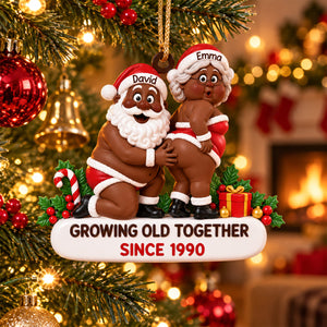 Custom Funny Wooden Ornament - Personalized Anniversary Christmas Wedding Gifts For Husband And Wife