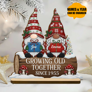 Couple Growing Old Together Decoration - Personalized Wooden Plaque