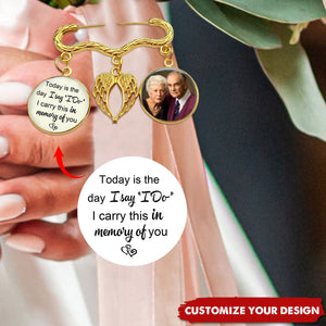 Personalized Memorial Boutonniere Charm Pin With Wings