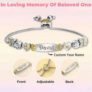 Personalized Custom Engraved Name& Date Memorial Bracelet - Gift For Christmas