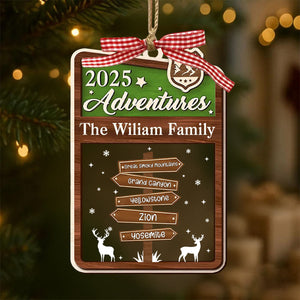 Couple Traveling Destination, Personalized Adventure Ornament