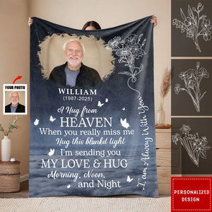 I'm Sending You My Love & Hug - Personalized Blanket, Memorial Gift