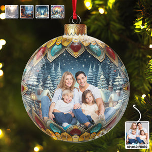 Custom Photo Family Christmas Acrylic Ornament