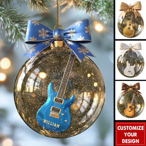 Personalized Guitar Ornament, Gift For Guitar Lovers