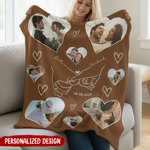 Personalized Anniversary Blankets For Couples, Upload Photos
