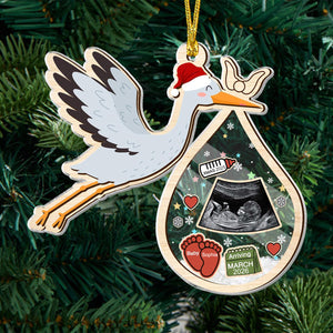 Personalized Baby's Ultrasound Photo Christmas Ornament