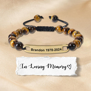 Personalized Custom Memorial Text Bracelet - Gift For Lover