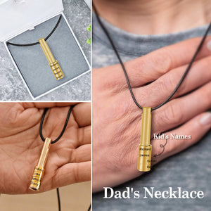 Personalized Family Name Beads Necklace For Men, Gift for Father's Day