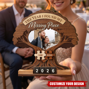 Personalized Couple Photo Puzzle Tree Wooden Block