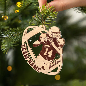 Personalized Football Ornament, Sport Team Gift