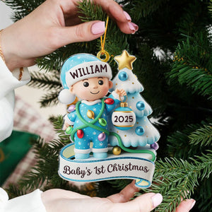 Baby's First Christmas-Personalized Cartoon Ornament