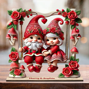 Lovely Couple - Personalized 1 Layered Big Freestanding Plaque