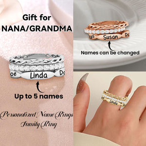 Personalized Grandma Mom Stacking Name Rings