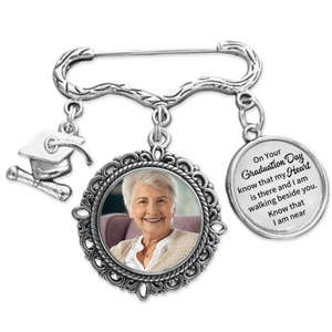 Personalized Memorial Graduation Photo Pin - Grad Gown Memorial Pin