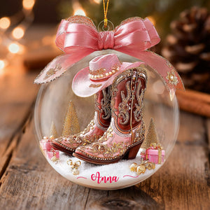 Personalized Cowgirl Boots Acrylic Ornament, Christmas Gifts