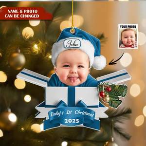 Personalized Baby’s First Christmas Ornament, Newborn Keepsake Gift Box
