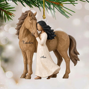 Personalized Girl And Horse Christmas Ornament,Horse Lover Gift