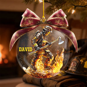 Personalized Firefighter Christmas Ornament, Gift For Him