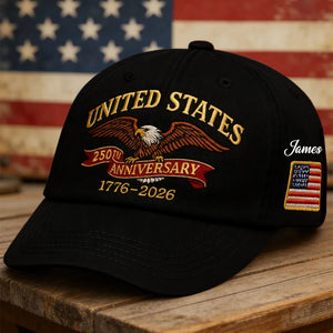 250 Years USA 250th Birthday 1776-2026 Eagle Flag Baseball Cap