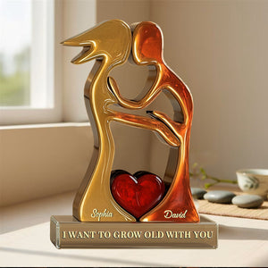 I Want to Grow Old With You-Personalized Couple Acrylic Plaque