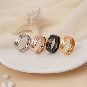 Personalized Engraving Couple Name State Ring -Gift For Christmas