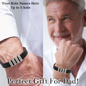Personalized Men's Leather Bracelet With Custom Silver Beads