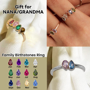 Personalized Handmade Birthstones Ring - Grandma Mom Family Ring