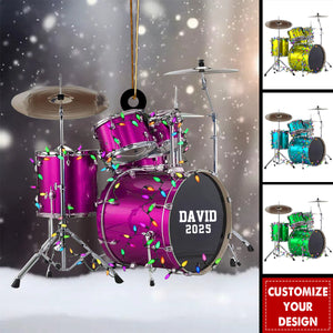 Personalized Drum Ornament, Christmas Gift For Drum Lovers