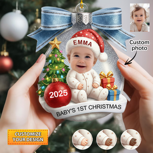 Baby’s First Christmas Ball Ornament, Personalized Newborn Gift