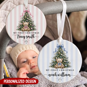 Personalized Baby First Christmas Ornament With Baby Name