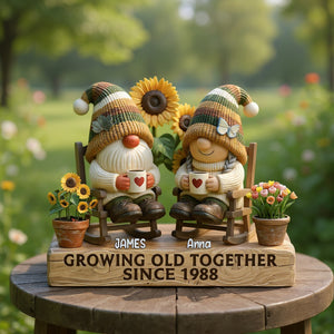 Grow Old Together-Personalized Wooden Plaque, Gift For Couple