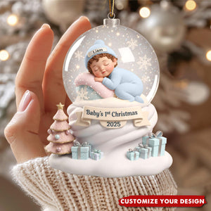 Baby’s First Christmas Ball Ornament, Personalized Newborn Gift