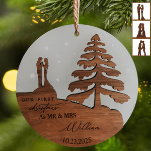 Our First Christmas As Mr. & Mrs. Custom Ornament, Same Sex Ornament