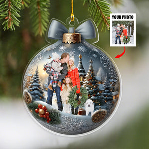 Custom Family Photo Christmas Ornament, Holiday Keepsake
