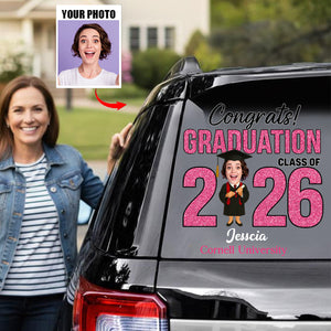 Custom Photo Class Of 2026 Graduation Car Window Decal Sticker