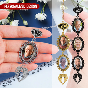 Personalized Graduation Tassel Photo Charm with Angel Wing