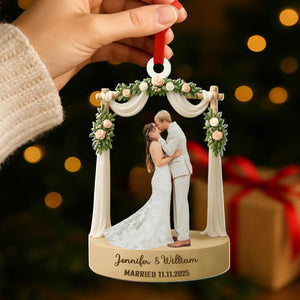 Personalized Engagement Ornament, Christmas Gift For Newlyweds