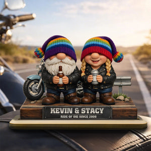 Personalized Motorcycle Couple Name Plaque