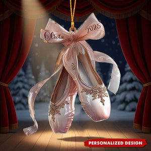 Personalized Ballet Shoes Christmas Ornament