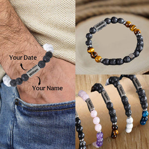 Personalized Custom Two-Sides Memorial Bracelet - Gift For Lover