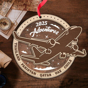 Personalized Travel Adventure Ornament, Traveler Christmas Keepsake