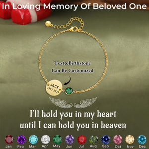 Personalized Custom Engraved Name&Date Memorial Birthstone Bracelet