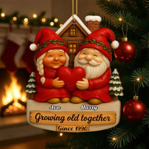 Growing Old Together Custom Wood Ornament
