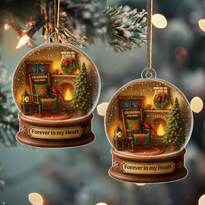 Christmas In Heaven, Snow Globe 3D Effect Personalized Acrylic Ornament