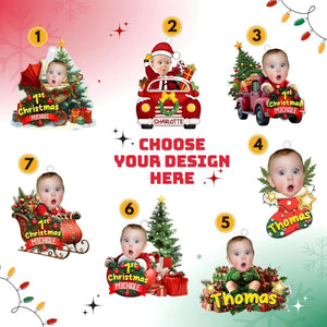 Personalized Baby's First Christmas Photo Ornament 2025, Newborn Christmas Gift for Parents or Grandparents