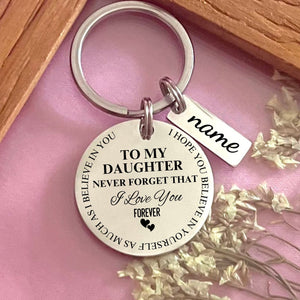 Personalized Custom I Love You Daughter Keychain - Daughter's Birthday Gift