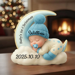 Personalized First Christmas Plaque For Baby, Newborn Gift